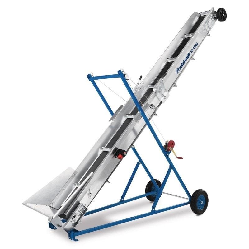 Bande transporteuse Holzkraft FB 4500 - Réglable, pliable et galvanisée - 4,50 m de longueur_0