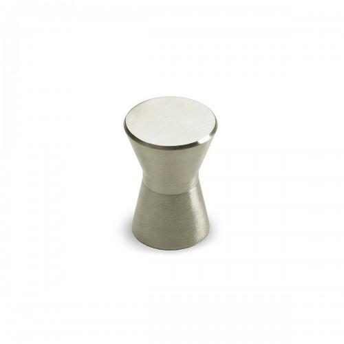 BOUTON DE MEUBLE ROND SION - INOX BROSSÉ - H 23 MM - D 16 MM - PAR 4 HETTICH