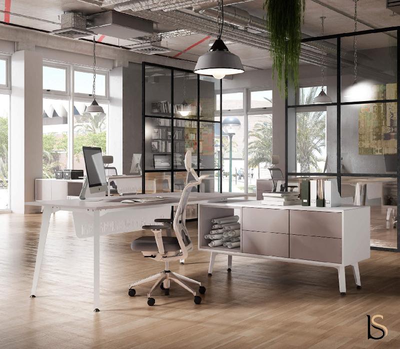Bureau Manager Arky beige avec rangement. - 188, Oui_0