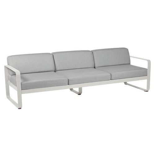 CANAPÉ 3 PLACES BELLEVIE GRIS ARGILE COUSSINS GRIS FLANELLE - FERMOB