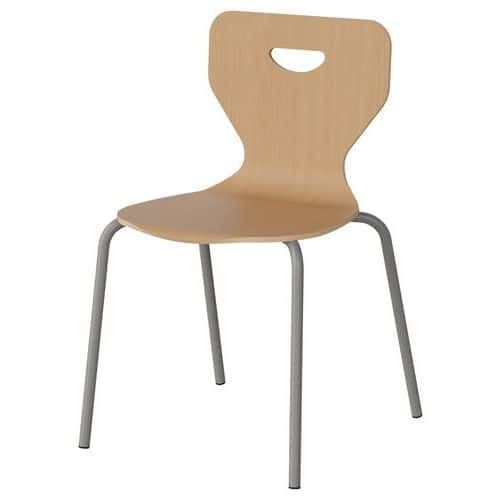 CHAISE MALIBU 4P - T4 - COQUE HÊTRE / ACIER GRIS 9006 - MANUTAN EXPERT