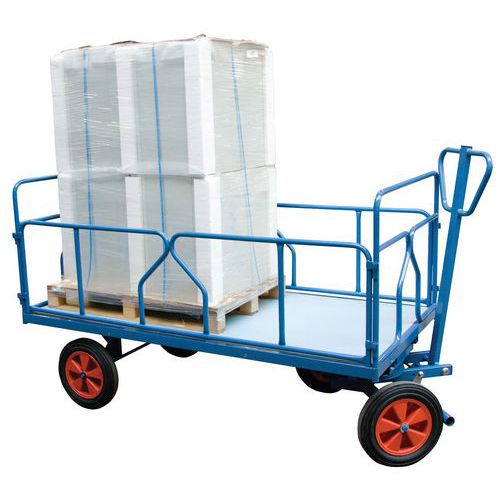 CHARIOT FIMM 1000KG 1600X800MM CÔTÉS TUBE ROUES CAOUTCHOUC - FIMM