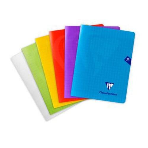 Clairefontaine Lot de 10 Cahier Mimesys 17x22, 48p./24 feuilles 90 g/m² piquées, coloris assortis (6), Séyès - 3329683037514_0