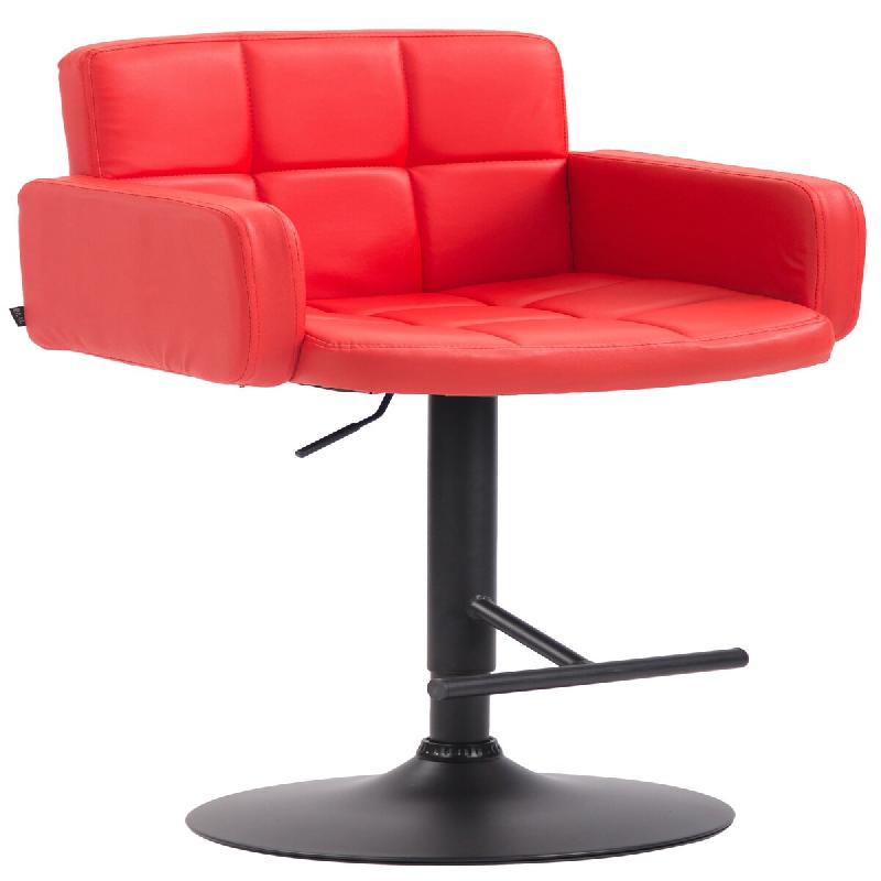 CLP Tabouret de bar Los Angeles similicuir avec pied en métal Rouge/Noir - rouge polyester 318171_0