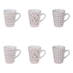 Coffret de 6 tasses Tara 10 cl -  Décoré Rectangle Grès Table Passion 8x cm - multicolore Grès 3106232781193_0