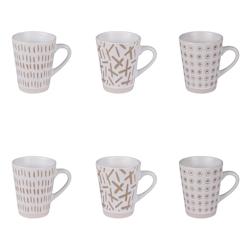 Coffret de 6 tasses Tara 10 cl -  Décoré Rectangle Grès Table Passion 8x cm - multicolore Grès 3106232781193_0