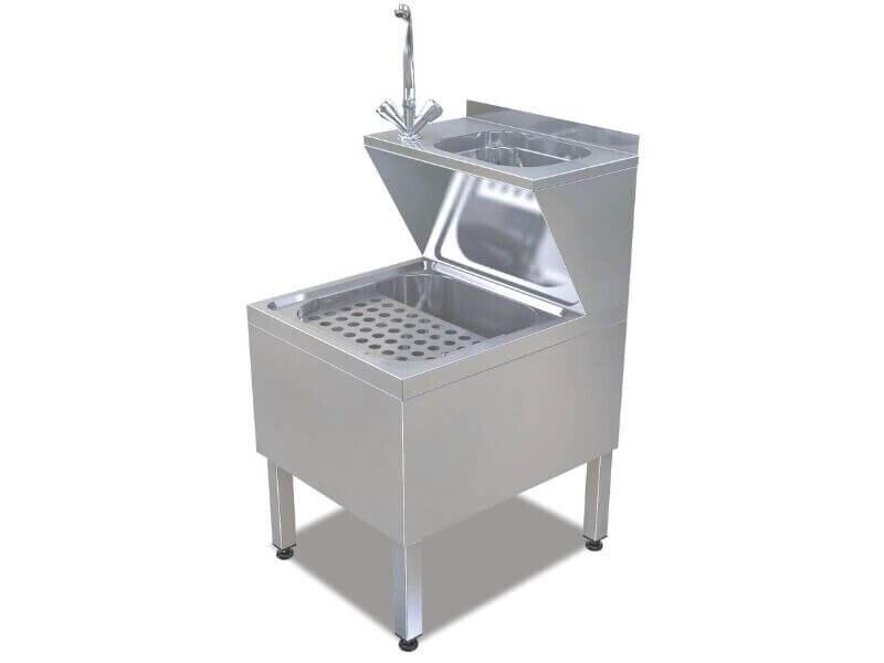 Combiné lave-mains et bac de vidange inox 50 x 70 cm – 53 x 73 cm – Réf. AKS-SGS-PE.5070 - AKS-SGS-PE.5070_0