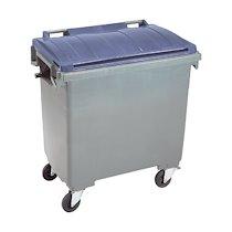 Conteneur à déchets 1000 litres extérieur 4 roues gris-bleu_0