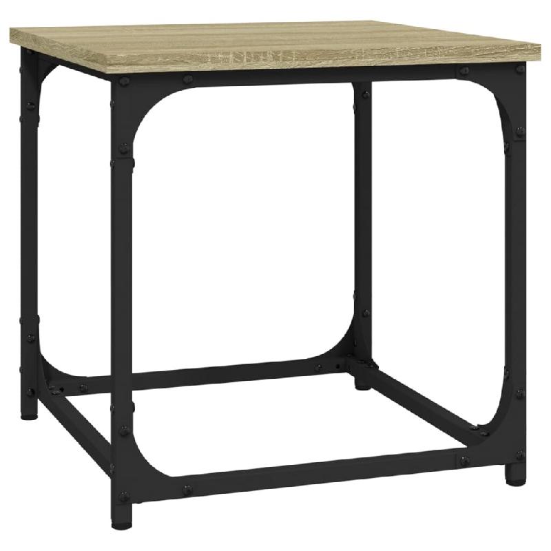 Décoshop26 - Table d'appoint bout de canapé style industriel 40 x 40 x 40 cm bois d'ingénierie couleur chêne et acier DEC040276 - acier 3000264838958_0