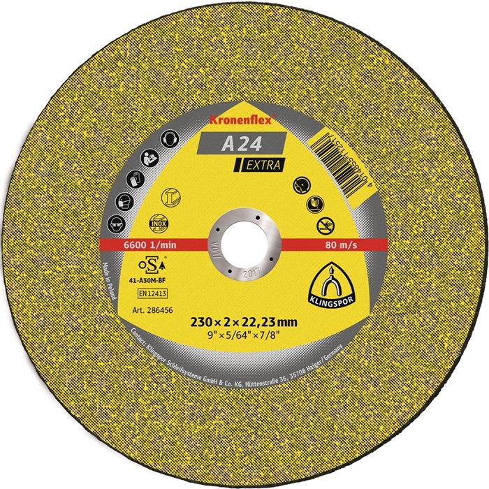 Disque à tronçonner A 24 Extra - D115x2,5 mm contre-coudé acier - perçage 22,23 mm - KLINGSPOR_0