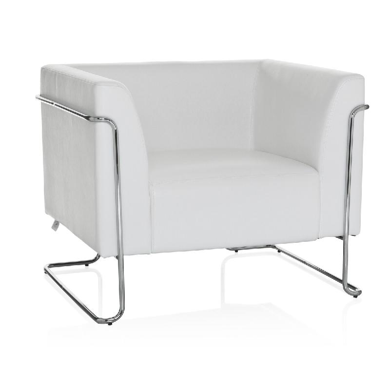 Divan lounge CURACAO similicuir 1 place blanc hjh OFFICE - blanc plastique 713360_0