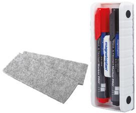 EFFACEUR DE TABLEAU AIMANTÉ AVEC 2 MARQUEURS - LOT DE 3