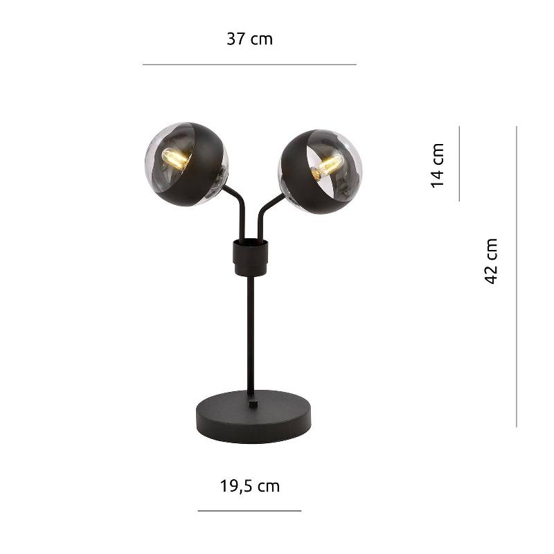 EMIBIG LIGHTING LAMPE À POSER NOVA, NOIR/CLAIR, À 2 LAMPES