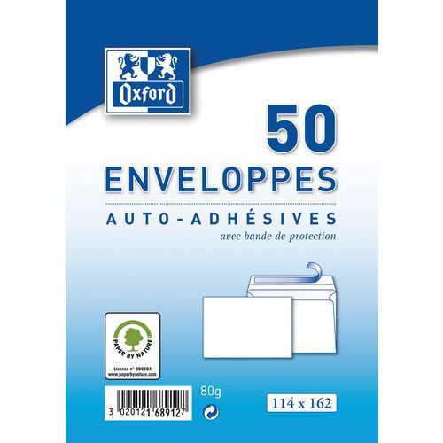 ENVELOPPES 114X162 AUTO ADHÉSIVES - OXFORD