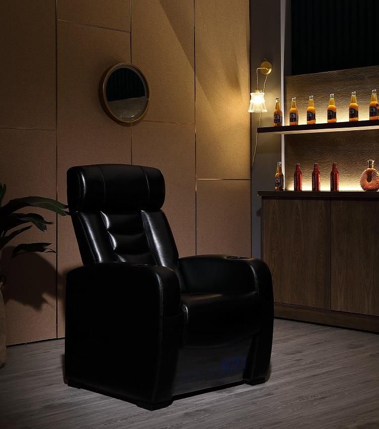 Fauteuil de cinéma en cuir - Linsen Seating - fixe avec style canapé et repose-pieds amovible_0