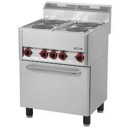 Fourneau électrique 4 feux avec four électrique ventilé GN 1/1 66  C6FOE4FFEV66 Casselin - gris C6FOE4FFEV66_0
