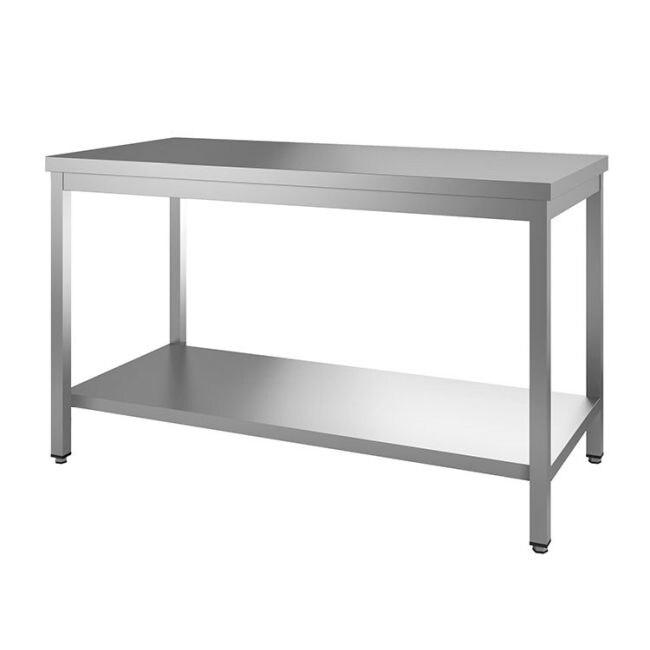 Gastro-Inox Table de travail en inox avec fond 1300x700x880mm - 7445908393381_0
