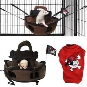 HAMAC PIRATE POUR FURET AVEC T-SHIRT OFFERT