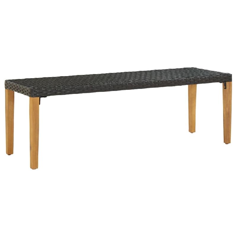 Helloshop26 - Banc de jardin meuble de patio d'extérieur terrasse 80 cm résine tressée noir 02_0011331 - noir Bois massif 3000621082727_0