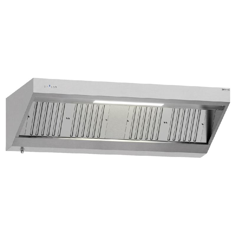 Hotte murale inox 2m avec moteur, régulateur, filtre et éclairage | Profondeur 700 mm_0