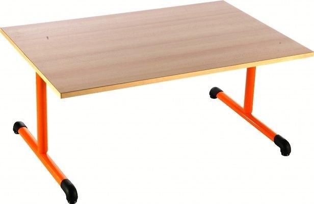 TABLE CHLOÉ À DÉGAGEMENT LATÉRAL 120 X 80 CM T1 PLATEAU HÊTRE PIÉTEMENT BLEU - MANUTAN COLLECTIVITÉS