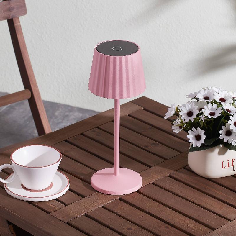 LINDBY LAMPE À POSER LED RECHARGEABLE ESALI, ROSE, MÉTAL, IP54