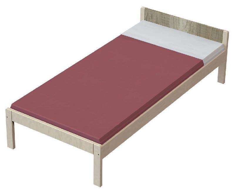 LIT NOVA TÊTE PANN.BOIS SOM.AGGLO 90X200 PMR HT 50 CM TABAC/NATUREL - MANUTAN COLLECTIVITÉS