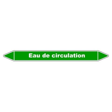 LOT DE 3 - MARQUEUR TUYAUTERIE - EAU DE CIRCULATION - VINYLE LAMINÉ 150 X 12 MM