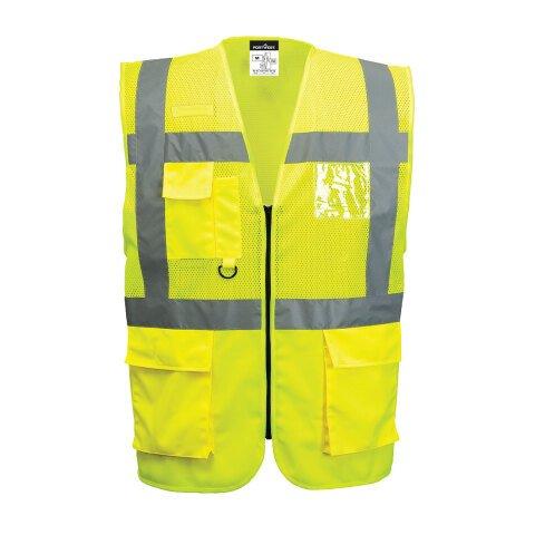 LOT DE 3 - PORTWEST C496 GILET EXÉCUTIVE MAILLE MADRID JAUNE - TAILLE M