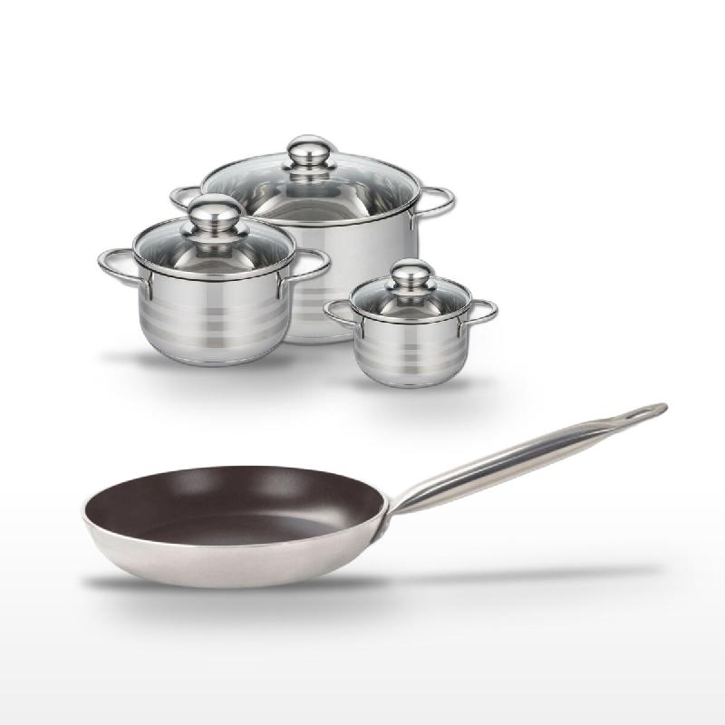 Lot Poêle 28 cm Elo Bistro Line et 3 Faitouts Elo - noir 3176239984910_0