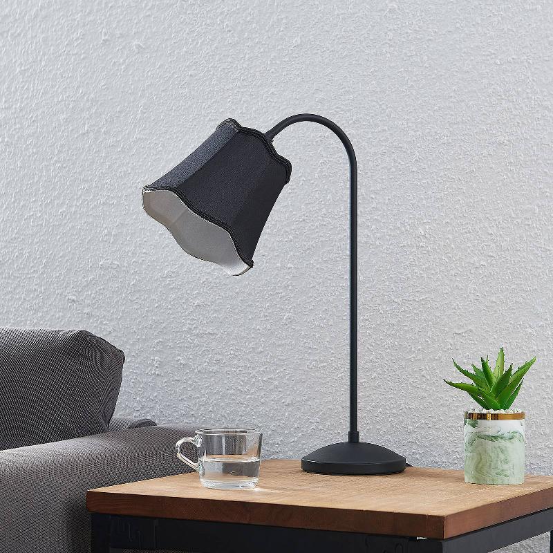 LUCANDE BINTA LAMPE À POSER TISSU, VINTAGE, NOIRE