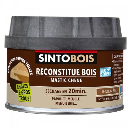 MASTIC À BOIS SINTOBOIS RECONSTITUE BOIS POUR PARTIES MANQUANTES - CHÊNE 190G SINTO