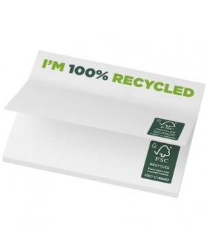 MÉMOS AUTOCOLLANTS RECYCLÉS 100 X 75 MM STICKY-MATE BLANC 100 FEUILLETS - BLOCS-NOTES REPOSITIONNABLES PERSONNALISÉS