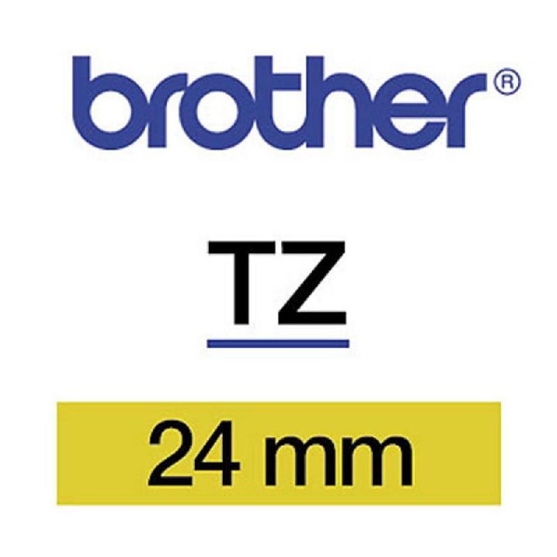 P-TOUCH RUBAN TITREUSE BROTHER - TZE - ÉCRITURE NOIR / FOND JAUNE - 24 MM X 8 M - MODÈLE TZE-651