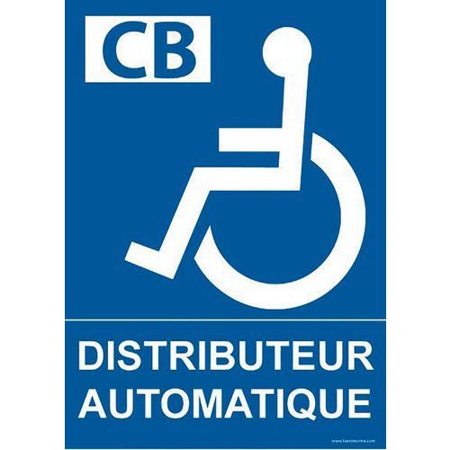 PANNEAU DISTRIBUTEUR +PICTO HANDICAPÉ PVC 300X420MM