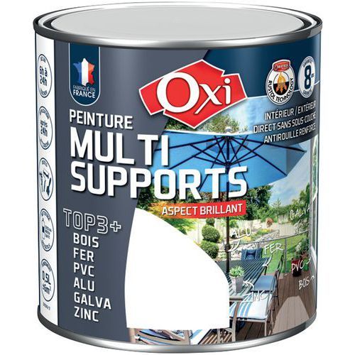 PEINTURE BOIS FER PVC BRILLANT 500ML GRIS FONCÉ 2 ACTIONS