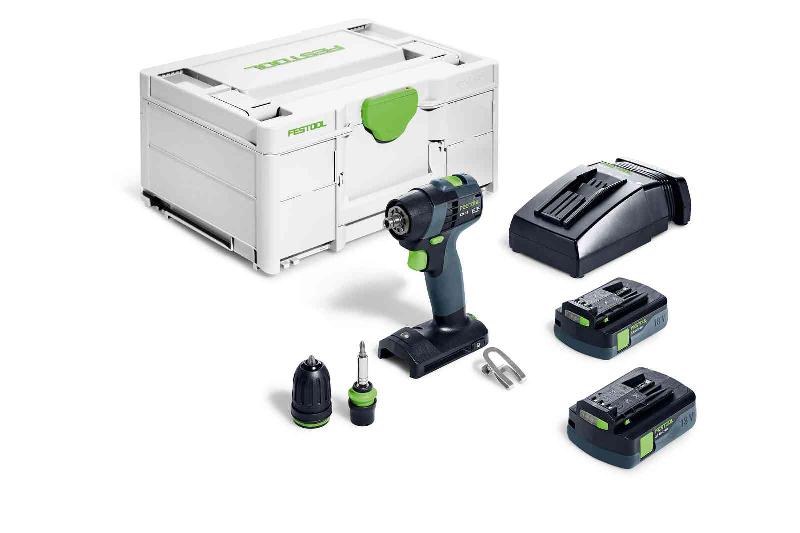 PERCEUSE-VISSEUSE 18V TXS 18 C 3,0-PLUS + 2 BATTERIE 3AH + CHARGEUR EN COFFRET SYSTAINER 3 - FESTOOL - 576895