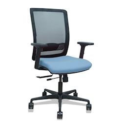 Piqueras y Crespo Silla Haches traslack malla negra asiento bali azul cielo brazos 2D ruedas 65mm - bleu multi-matériau 395TKM840B13B2DB68R65_0