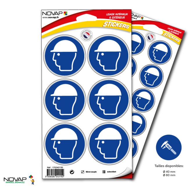 Planches de 10 panneaux adhésifs ronds diamètre 40 mm obligations - PADRPN-NV01/OCSQ_0