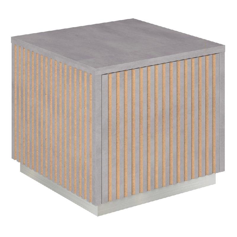 Podium 1 porte push-pull Vertigo T01 MDF naturel et béton 45x45x40cm_0
