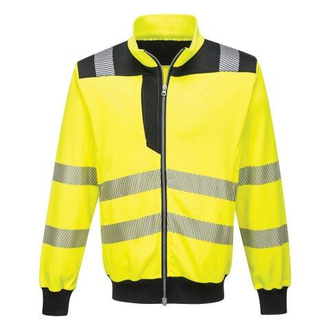 PORTWEST PW370 PW3 HI-VIS SWEATSHIRT ZIPPÉ JAUNE/NOIR - TAILLE M