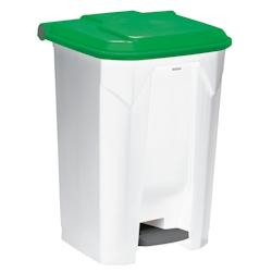 UTILO - Poubelle de tri à pédale 80L blanc/vert - 54062 - ROSSIGNOL - vert plastique 54062_0