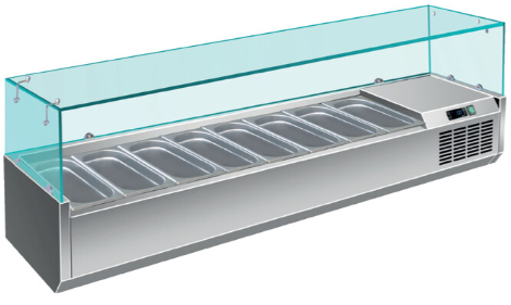 PRÉSENTOIR RÉFRIGÉRÉ GGG 5 X GN 1/4 AVEC VITRINETTE