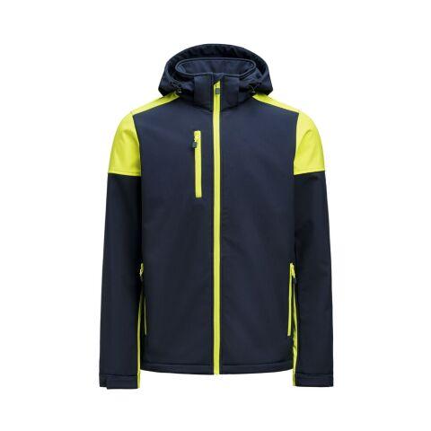 PRINTER PRIME PRIME VESTE SOFTSHELL HOMMES MARINE/JAUNE FLUO - TAILLE XXXL