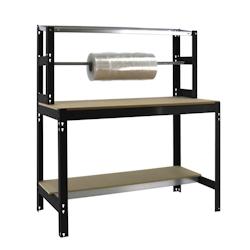 PROREGAL Table d'emballage BUFFALO | HxLxP 84x150x76cm | Capacité de charge 600kg | anthracite - gris métal PR_RS42-11_0