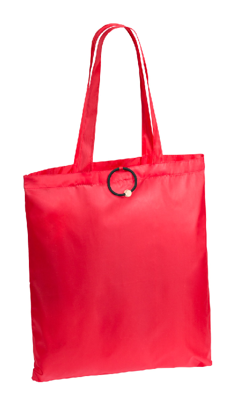 Sac shopping pliable - Polyester 190D - Bracelet en caoutchouc - Rouge - 22g_0