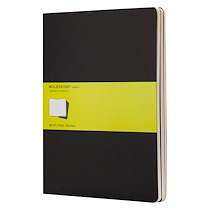 SET DE 3 CAHIERS MOLESKINE NOIR 19 X 25 CM IVOIRE SANS QUADRILLAGE 120 PAGES