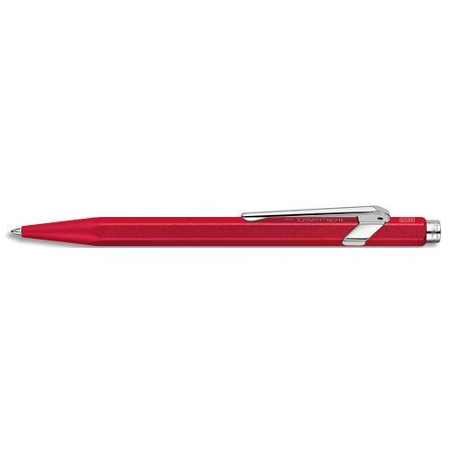 STYLO BILLE CARAN D'ACHE 849 COLORMAT X - CORPS HEXAGONAL EN ALUMINIUM - FINITION MICROBILLEE - CORPS ROUGE