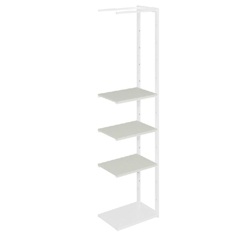 Suite structure Cage blanc base métal 58x40x240cm 3 tablettes blanc mat_0
