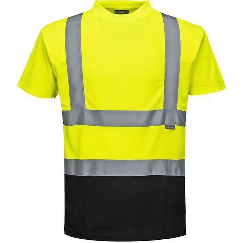 T-SHIRT BICOLORE À MANCHES COURTES S378 NOIR/JAUNE XXXL - PORTWEST